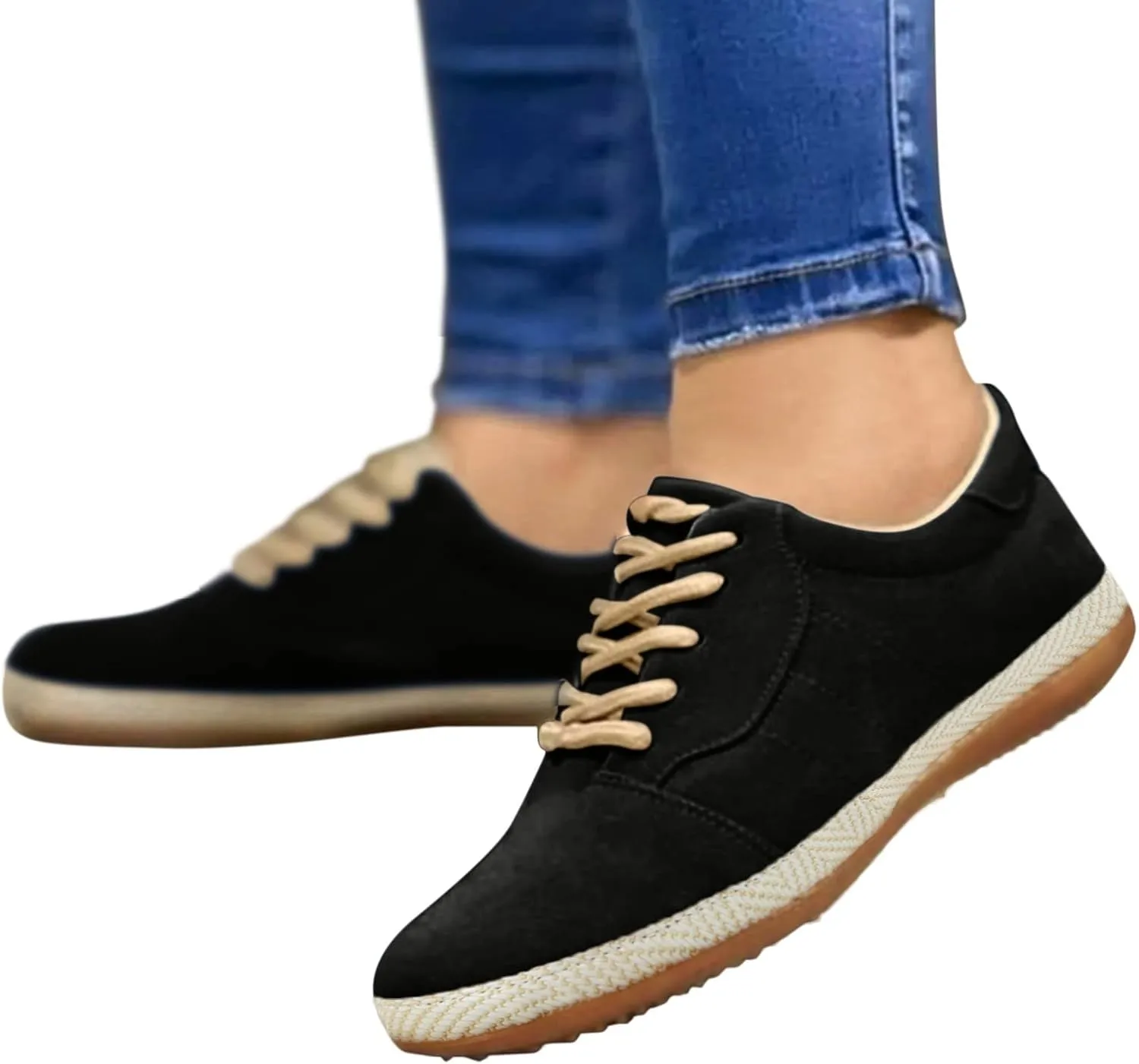 SBGMoSJ Plantar Fasciitis Shoes Women Dressy Slip On Walking Shoes Women Wide Black Sneakers for Women Fashion Platform Sneakers for Women Slip On White Tennis Shoes Women Size 6 Wide