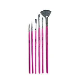 Set of 6 LissieLou Mixed Paint Brush Bundle Starter Pack