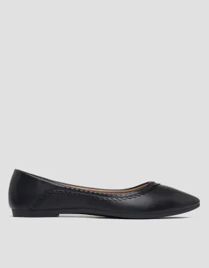 St. Yves Casual Pointed Toe Sepatu Ballerina Wanita