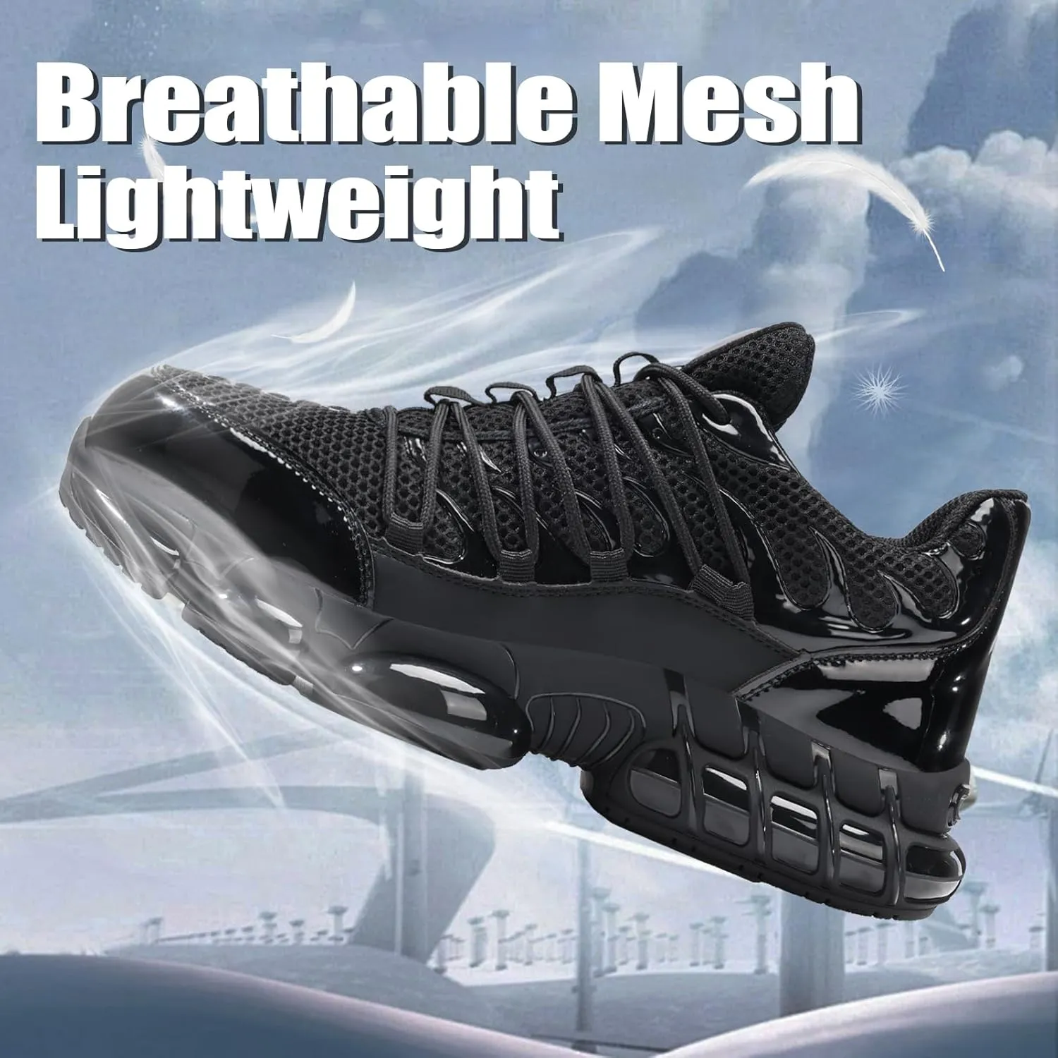 Steel Toe Shoes for Men Lightweight Work Shoes Construction Industrial Work Tennis Shoes Safety Shoes Comfortable Steel Toe Sneakers for Men Women