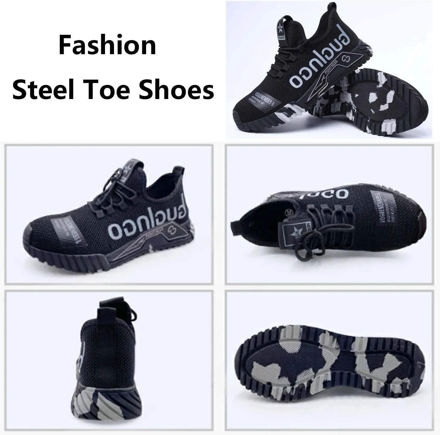 Steel Toe Shoes for Men Safety Sneakers Lightweight Work Shoes Women Breathable Slip Resistant Colorful Construction Sneakers