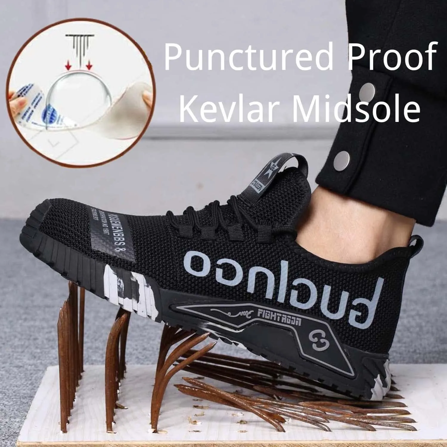 Steel Toe Shoes for Men Safety Sneakers Lightweight Work Shoes Women Breathable Slip Resistant Colorful Construction Sneakers