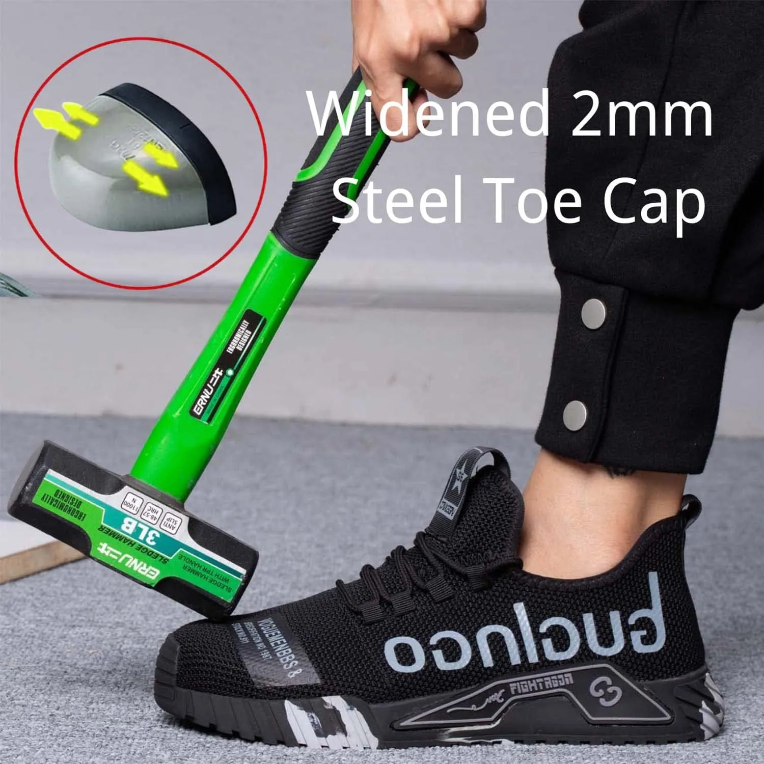 Steel Toe Shoes for Men Safety Sneakers Lightweight Work Shoes Women Breathable Slip Resistant Colorful Construction Sneakers