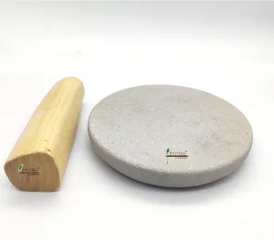 Stone Chandan rubbing chakla Pata with original Sandalwood stick Size Small @4 Inch White