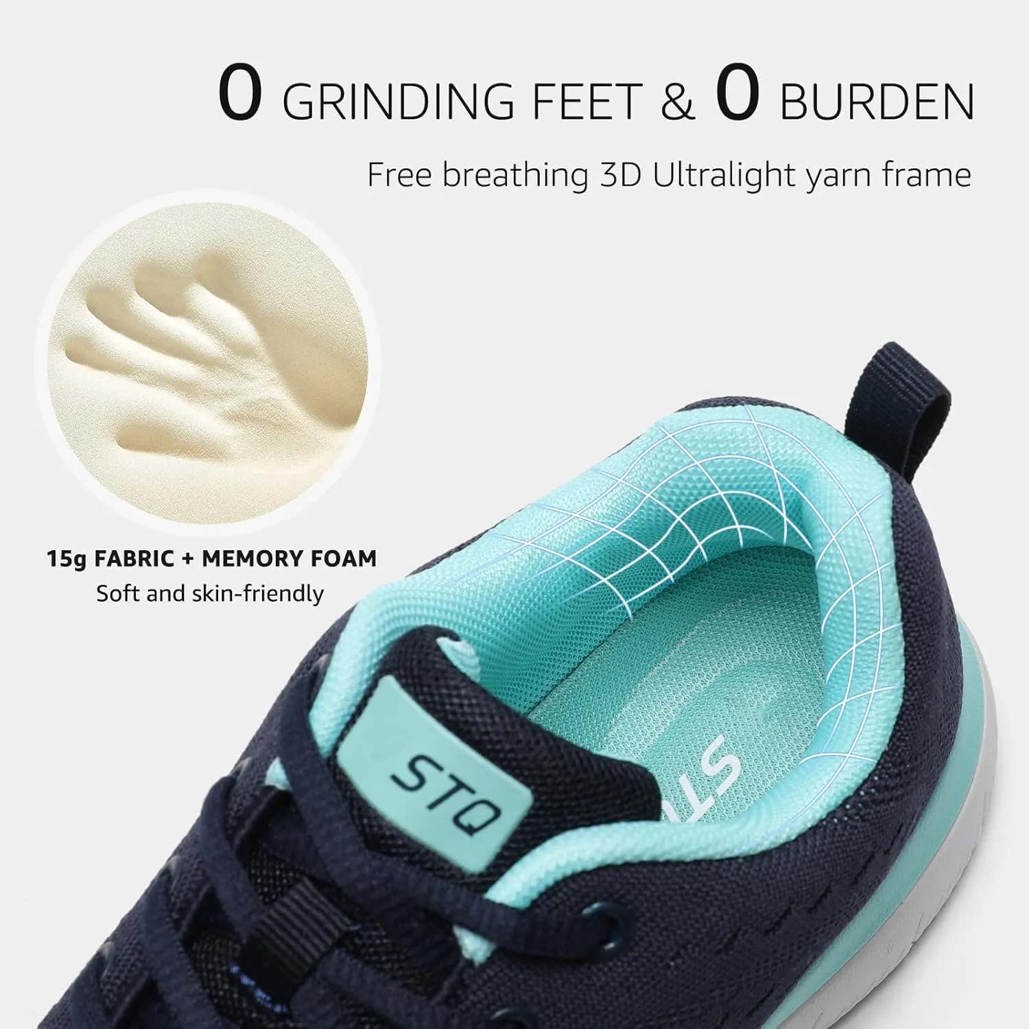 STQ Tennis Shoes Womens Sneakers Breathable Mesh Walking Shoes Arch Support Orthopedic Athletic Workout Gym Running Shoe for Travel Jogging Sports Cross Training