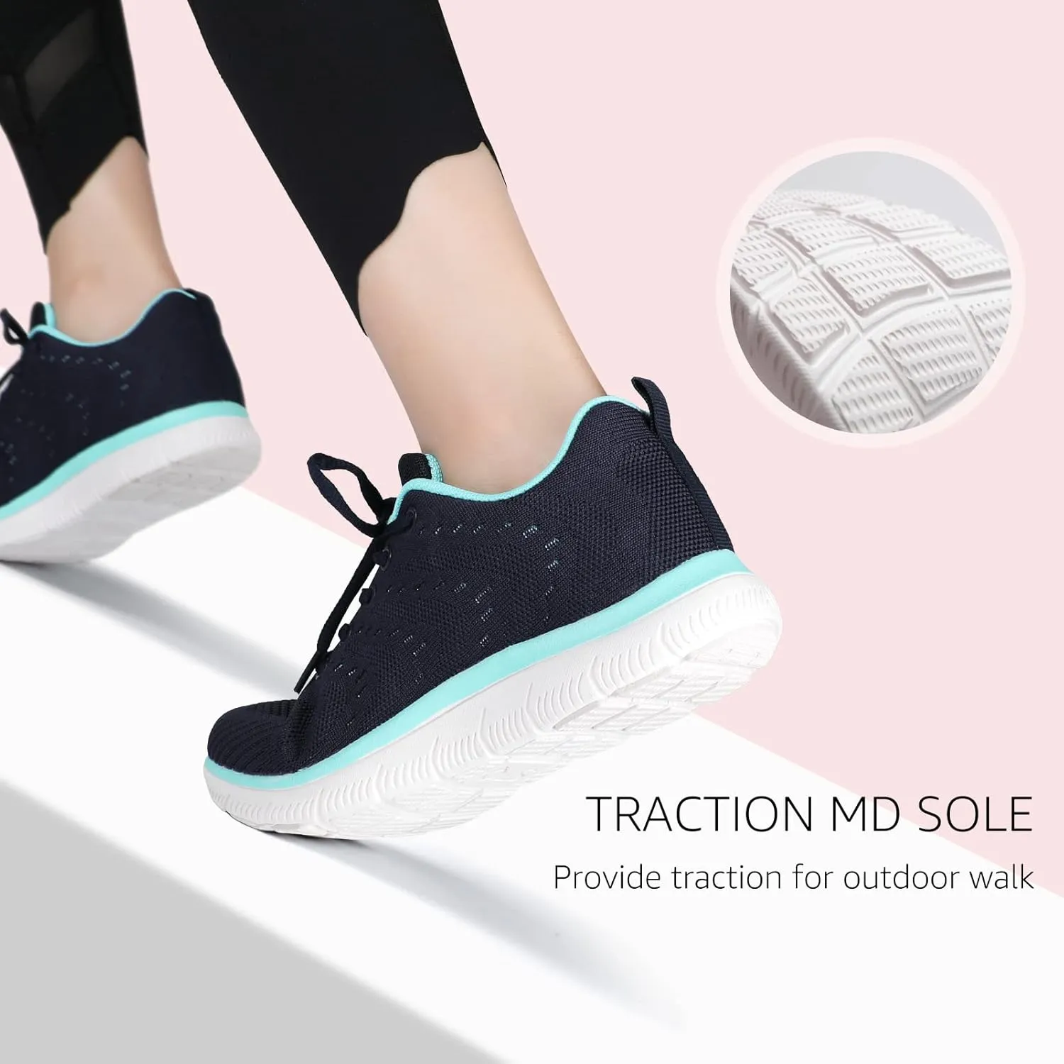 STQ Tennis Shoes Womens Sneakers Breathable Mesh Walking Shoes Arch Support Orthopedic Athletic Workout Gym Running Shoe for Travel Jogging Sports Cross Training
