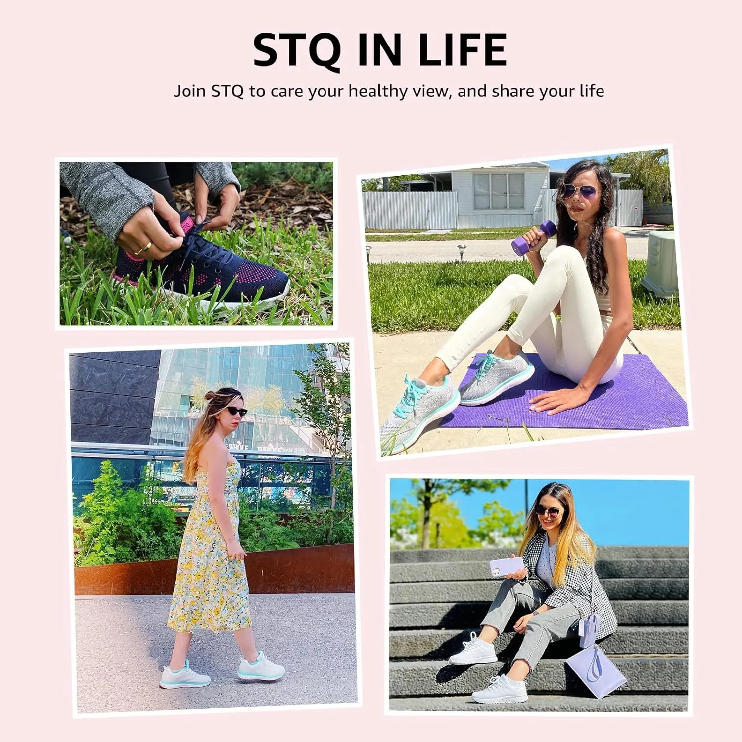 STQ Tennis Shoes Womens Sneakers Breathable Mesh Walking Shoes Arch Support Orthopedic Athletic Workout Gym Running Shoe for Travel Jogging Sports Cross Training