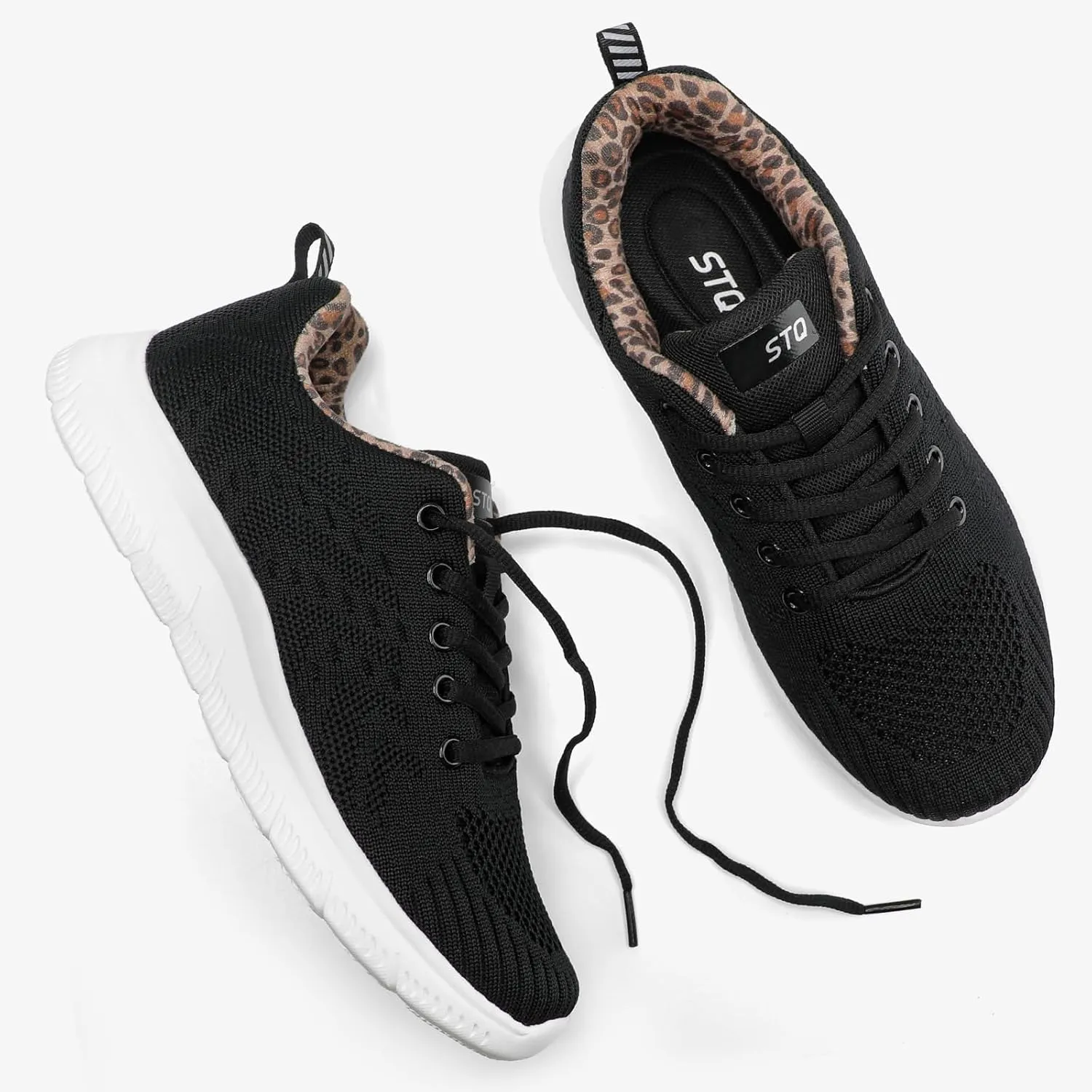 STQ Tennis Shoes Womens Sneakers Breathable Mesh Walking Shoes Arch Support Orthopedic Athletic Workout Gym Running Shoe for Travel Jogging Sports Cross Training