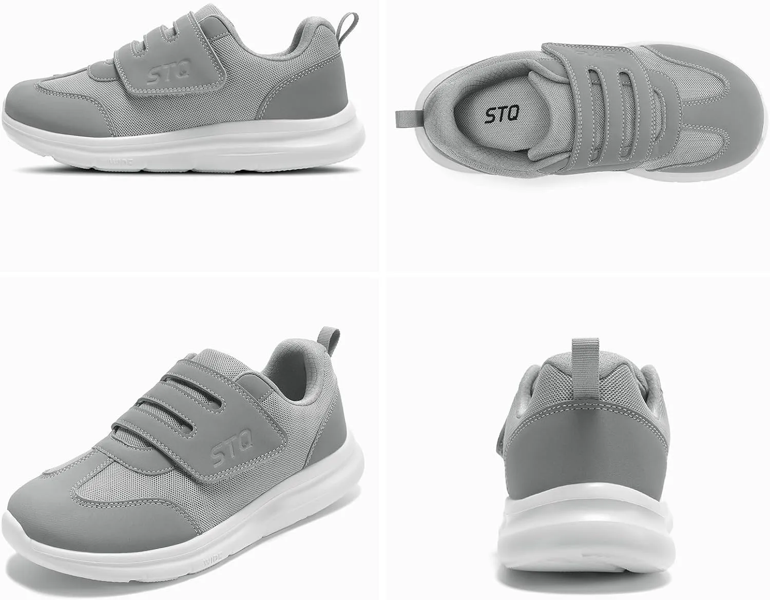 STQ Wide Toe Box Shoes Wome, Hook and Loop Orthopedic Walking Shoe for Seniors, Bunions, Plantar Fasciitis, Hammertoes, Swollen Feet