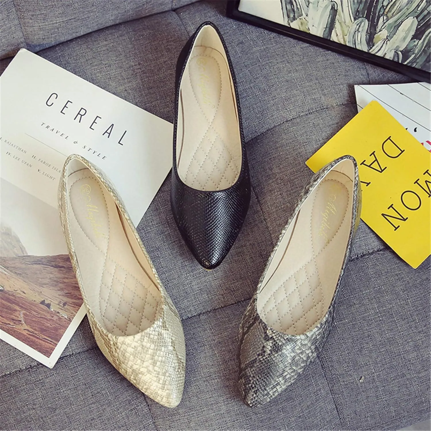Stunner Women Stylish and Comfortable Mid-Heel Pointed Pumps Shoes