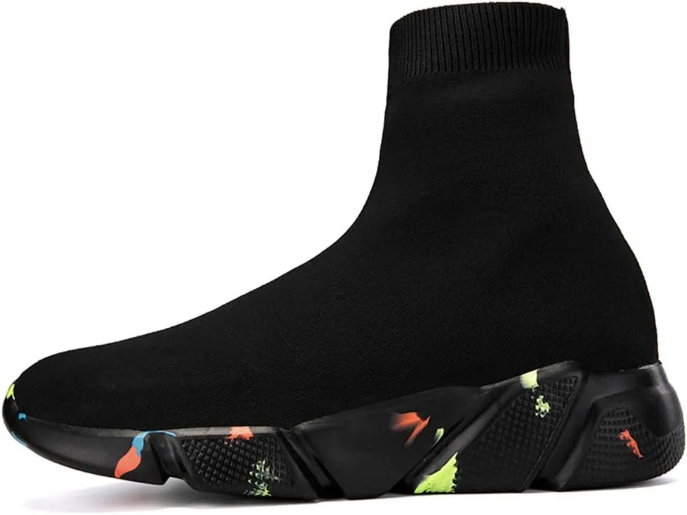 SUNROLAN Fashion Sneakers for Men Lightweight Athletic Running Shoes Breathable Walking Sock Shoes