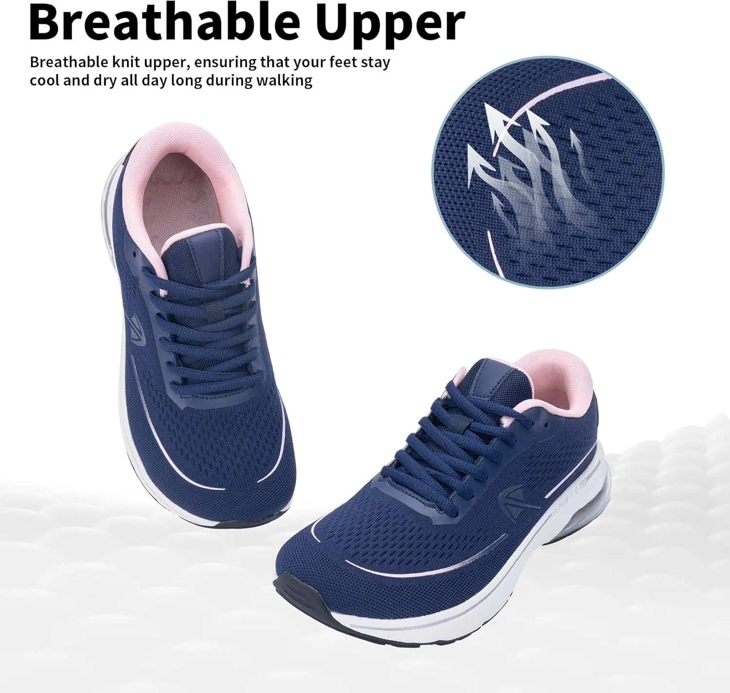 SURRAY Women Wide Toe Box Walking Shoes with Arch Support Tennis Running Sneakers Extra Wide Width Woman Shoe for Plantar Fasciitis Flat Foot Heel Pain Relief US Size 6-11