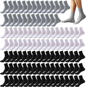 Tergy 50 Pairs Quarter Ankle Socks Crew Socks Athletic Socks for Men Women Breathable Cushion Socks for Running Hiking
