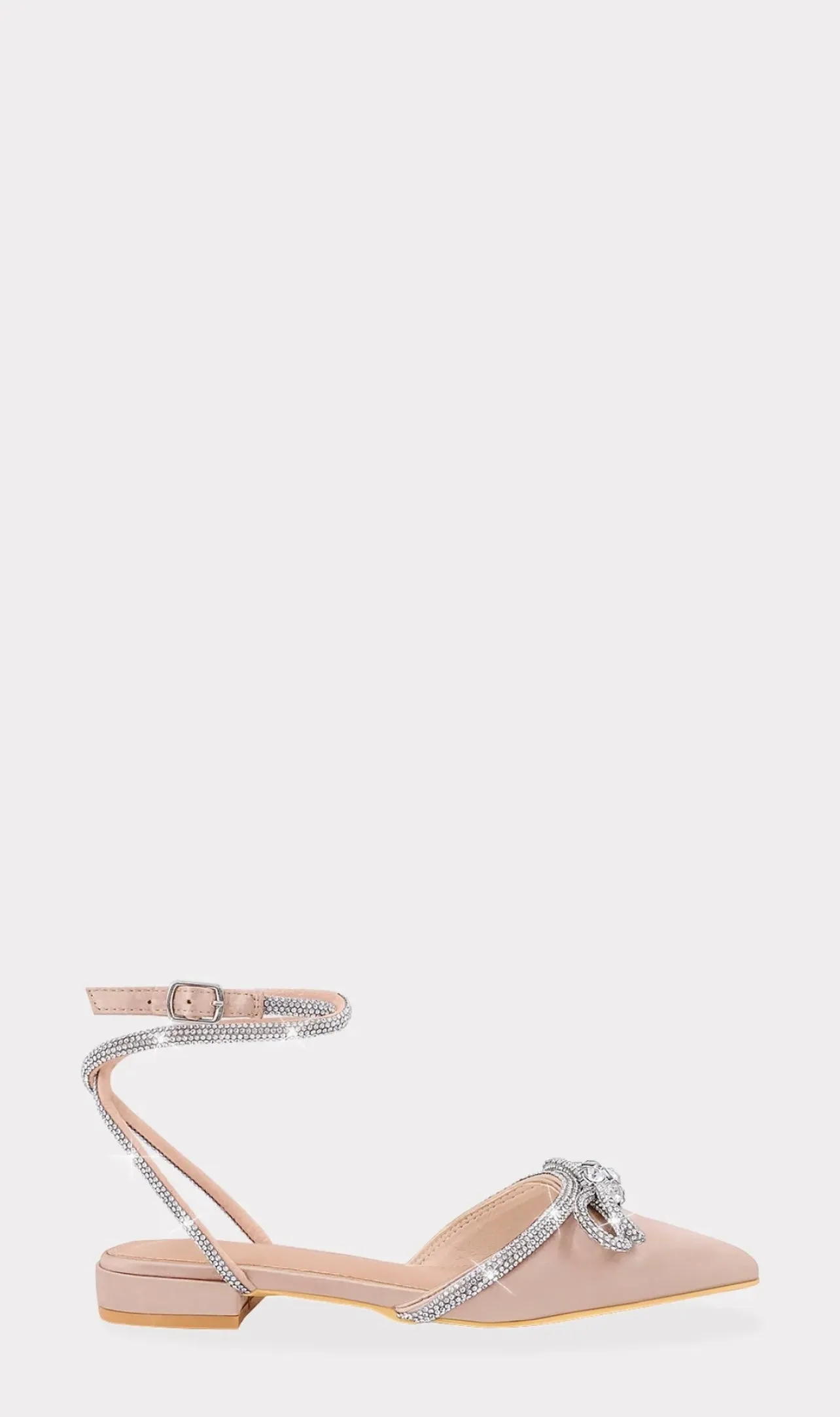 Tessa Pointed Toe Flat - Nude