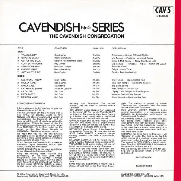 The Cavendish Congregation - Cavendish Series 5 - Very Good (VG)