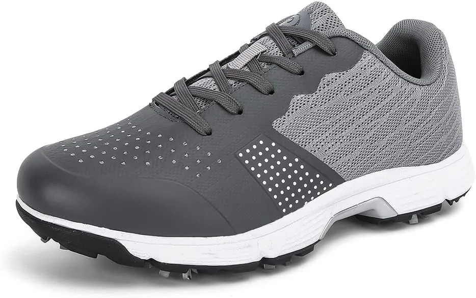 THESTRON Men Golf Shoes Mesh Breathable Breathable Golf Walking Sport Sneakers 7 Spikes Golf Trainers …