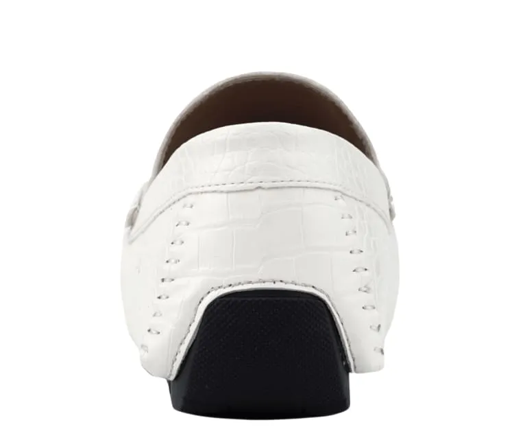 Titus White Driving Loafers