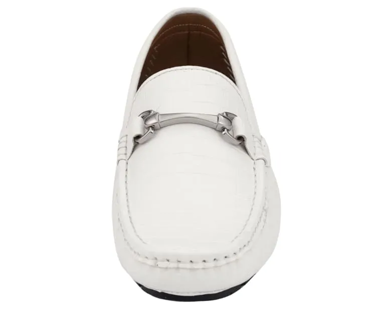 Titus White Driving Loafers