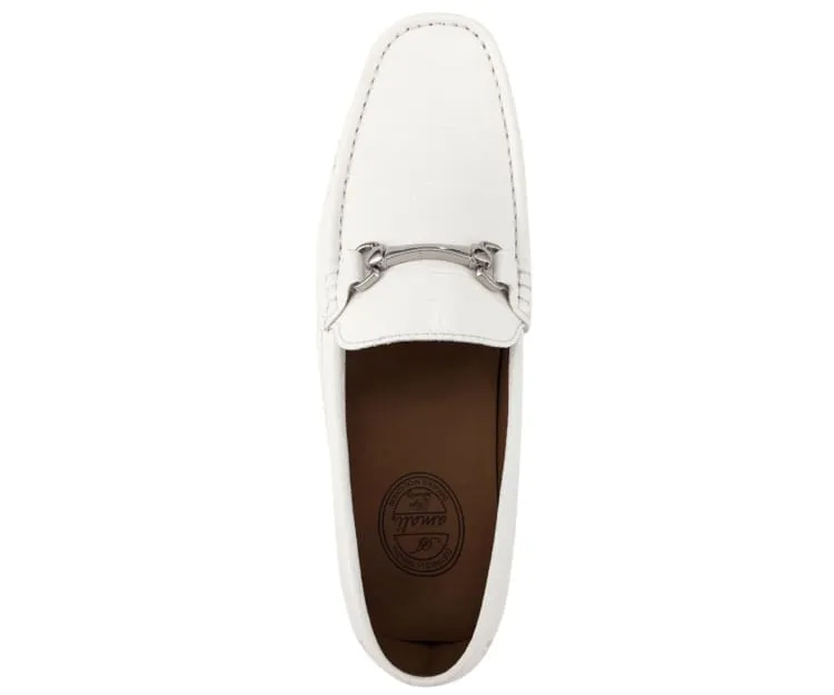 Titus White Driving Loafers