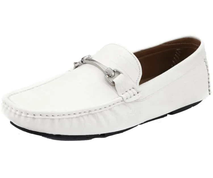 Titus White Driving Loafers