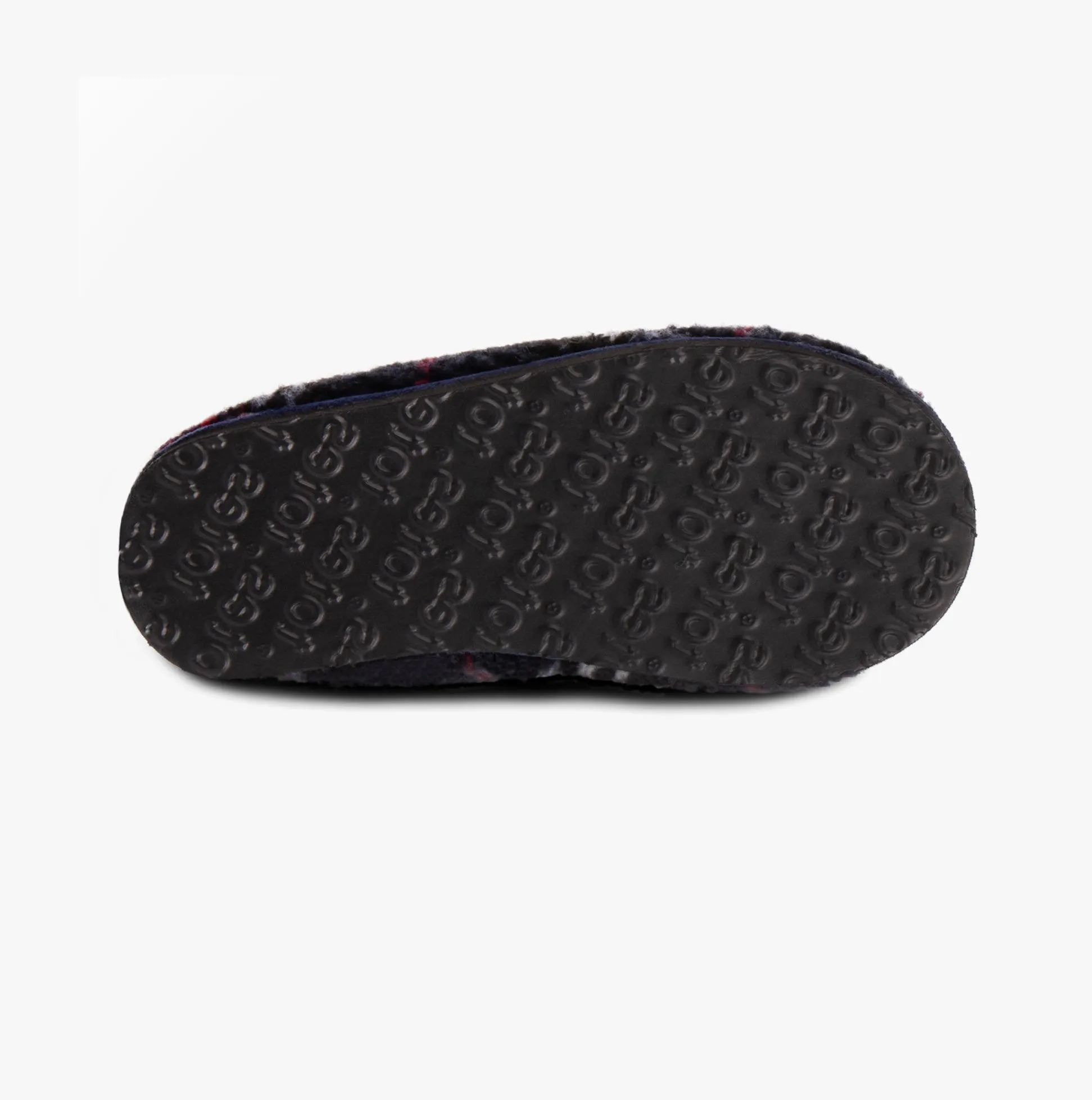 Totes Toasties BORG CHECK Mens Slippers Navy Check