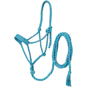 Tough 1 Turquoise/Multicolored Mule Tape Halter with 10' Lead Rope