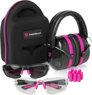 TradeSmart All-in-One Shooting Ear Protection - Comfort  NRR 28 Earmuffs, Glasses & Earplugs   Carry Case