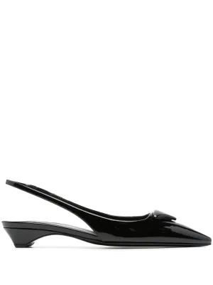 Trendsetting patent-leather pumps slingback Remote-controlled