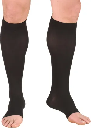 Truform 30-40 mmHg Compression Stockings for Men and Women, Knee High Length, Open Toe, Black, 3X-Large