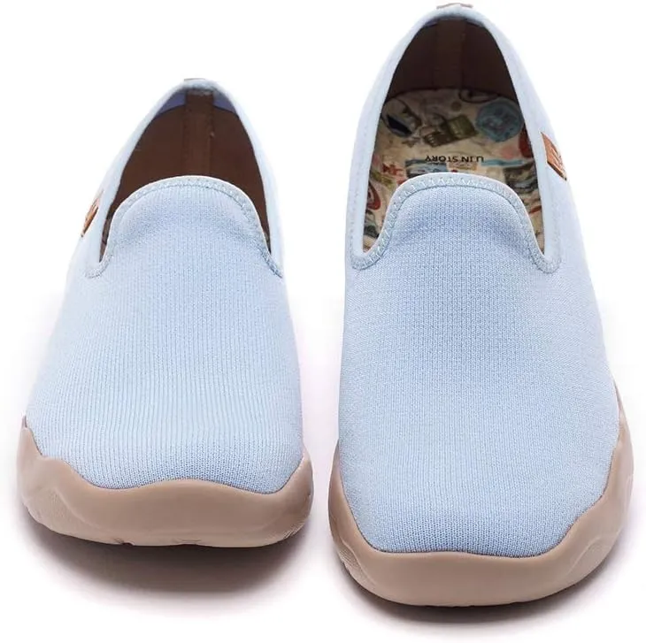 UIN Men's Casual Walking Travel Shoes Slip On Knitted Loafers Lightweight Comfort Air Painted Flats Barcelona