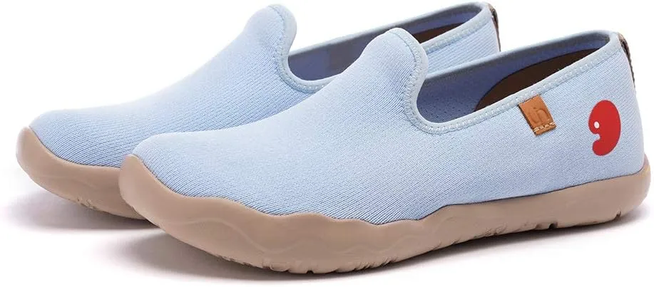 UIN Men's Casual Walking Travel Shoes Slip On Knitted Loafers Lightweight Comfort Air Painted Flats Barcelona