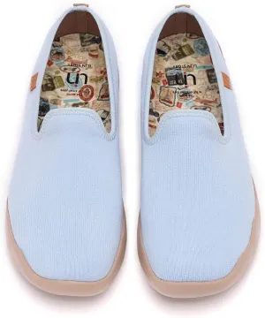 UIN Men's Casual Walking Travel Shoes Slip On Knitted Loafers Lightweight Comfort Air Painted Flats Barcelona