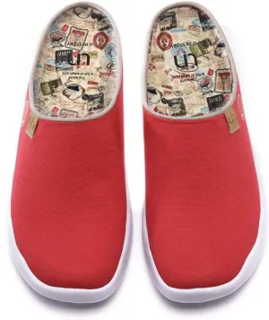 UIN Women's Slip On Mules Comfortable Flat Lightweight Wide Toe Clog Casual Art Painted Travel Shoes Malaga Series