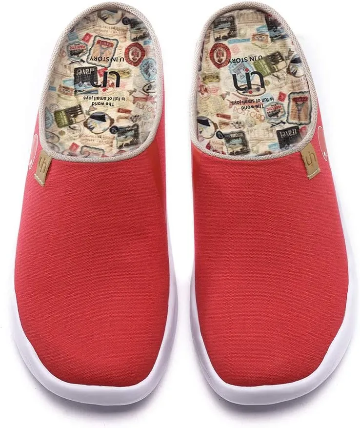 UIN Women's Slip On Mules Comfortable Flat Lightweight Wide Toe Clog Casual Art Painted Travel Shoes Malaga Series