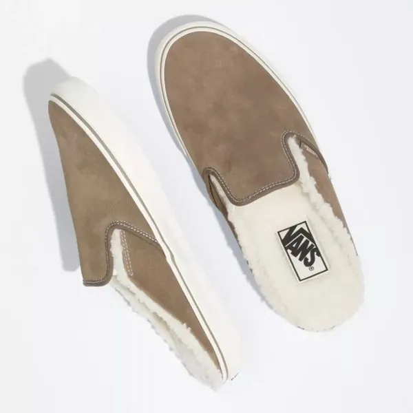 Vans Classic Slip-On Mule (Cozy) Walnut/ Marshmallow Sherpa