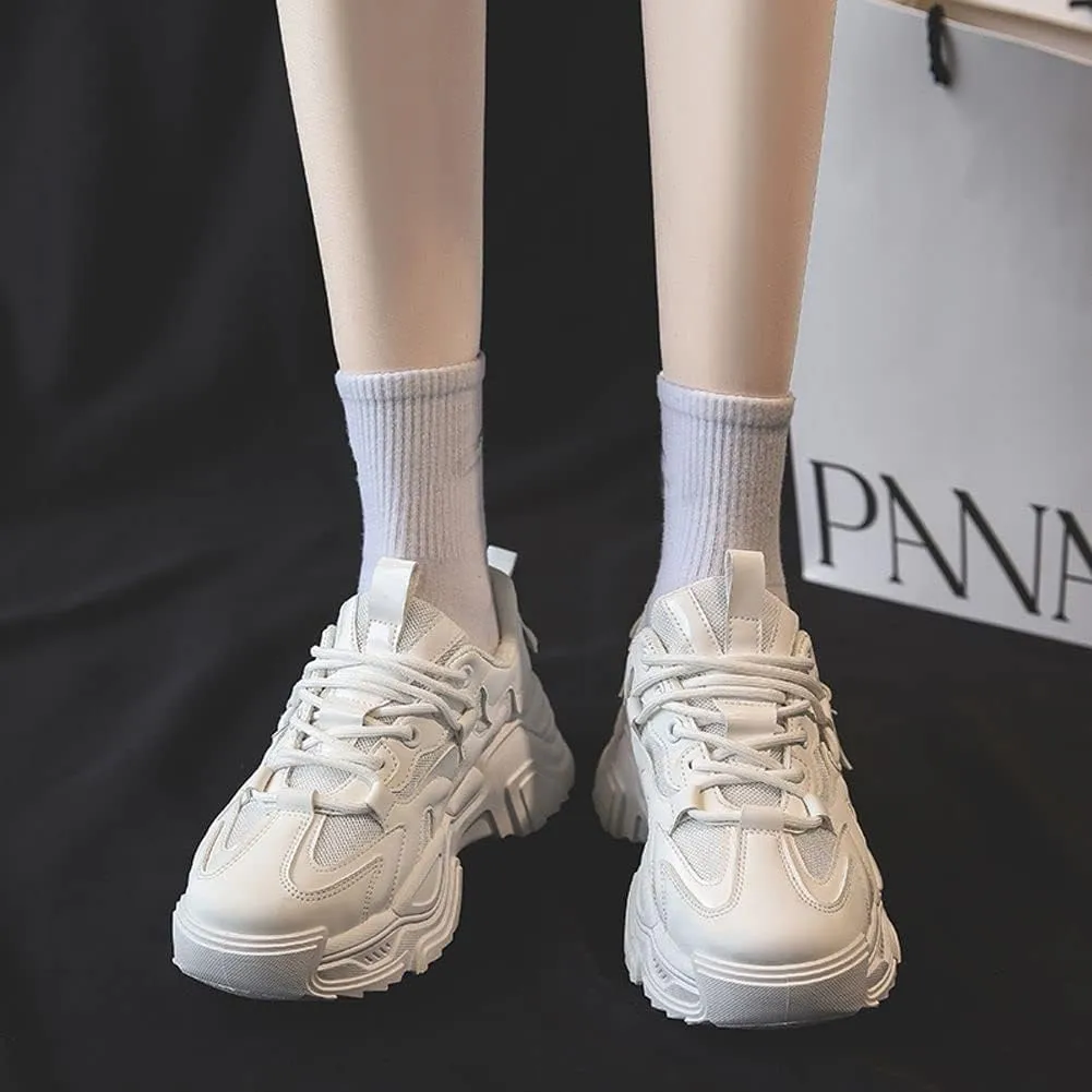 VAXAV Women's Fashion Breathable Mesh Platform Sneakers Casual Jogging Walking Shoes 5.5-8.5