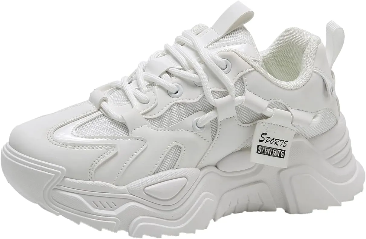 VAXAV Women's Fashion Breathable Mesh Platform Sneakers Casual Jogging Walking Shoes 5.5-8.5