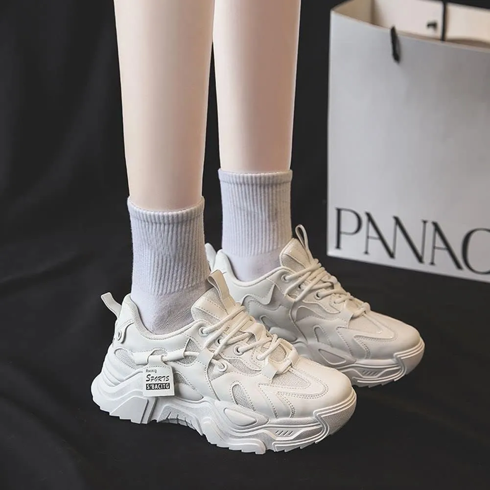 VAXAV Women's Fashion Breathable Mesh Platform Sneakers Casual Jogging Walking Shoes 5.5-8.5