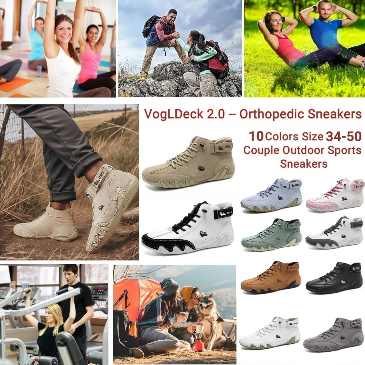 Vogany Shoes Women and Men, Vogldeck - Waterproof and Breathable Orthopedic Shoes, Vogany Orthopedic Sneakers Women Men