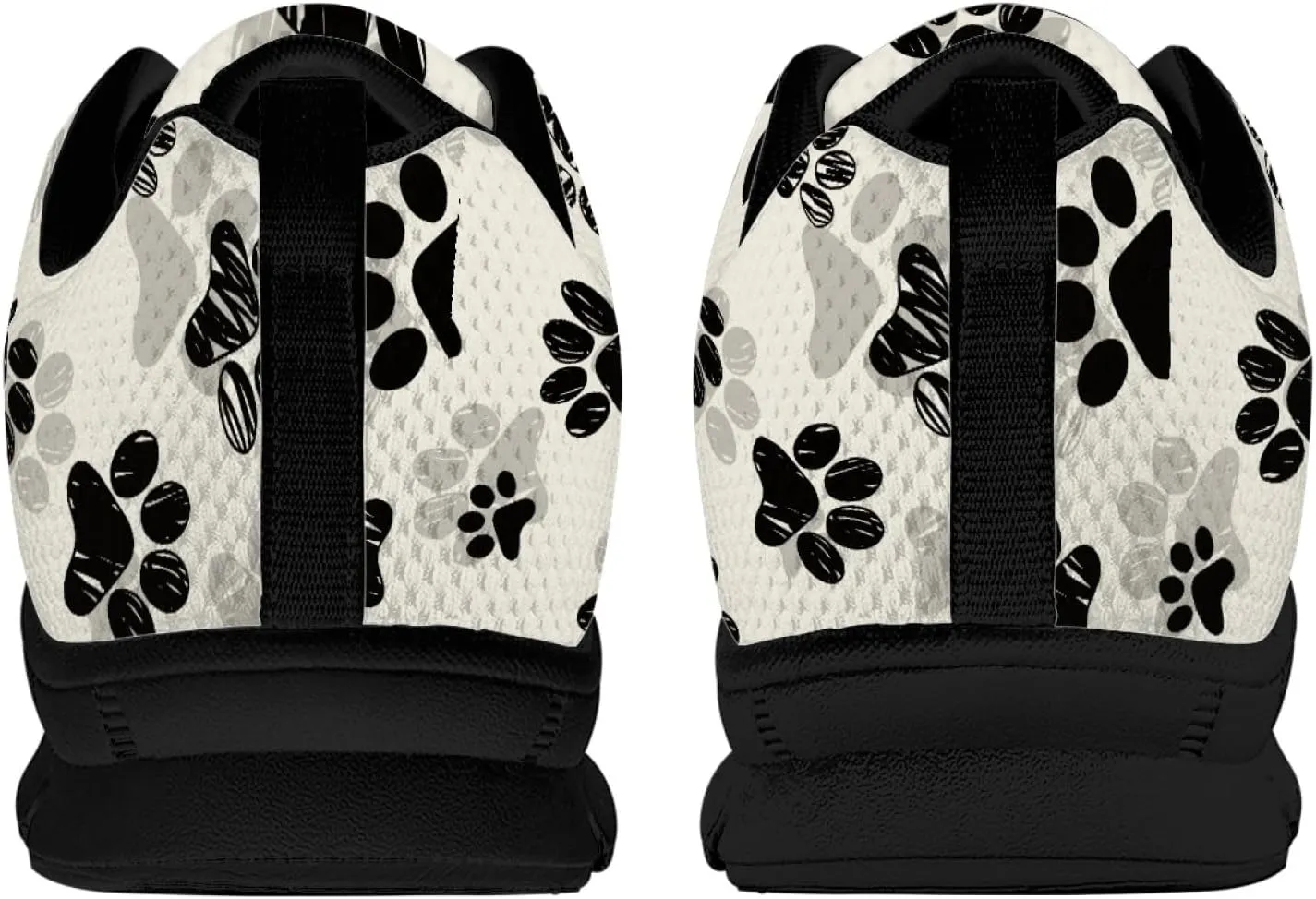 Wanyint Lightweight Sneakers for Running Walking Lace Up Black Sole Shoes