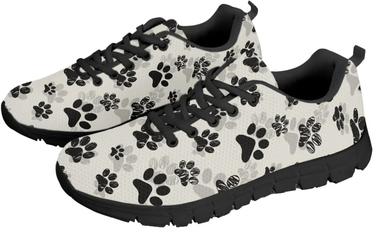 Wanyint Lightweight Sneakers for Running Walking Lace Up Black Sole Shoes