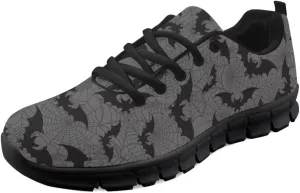 Wanyint Lightweight Sneakers for Running Walking Lace Up Black Sole Shoes