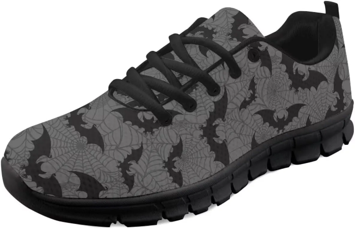 Wanyint Lightweight Sneakers for Running Walking Lace Up Black Sole Shoes