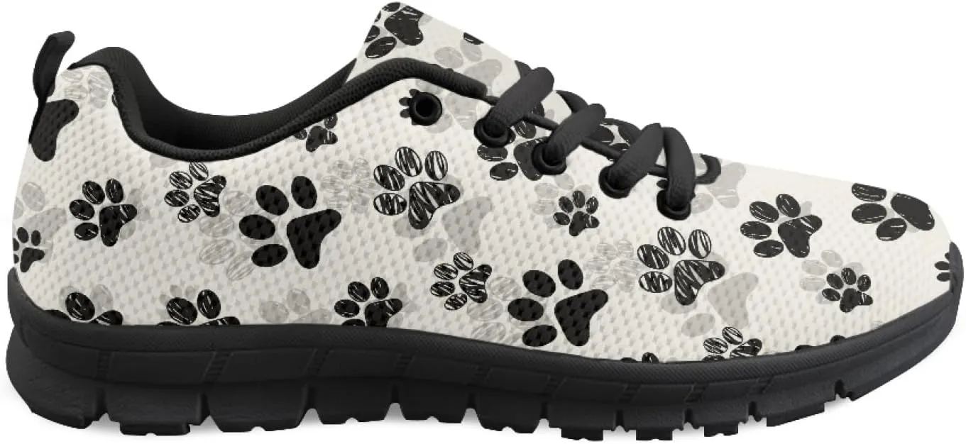 Wanyint Lightweight Sneakers for Running Walking Lace Up Black Sole Shoes