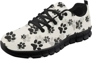 Wanyint Lightweight Sneakers for Running Walking Lace Up Black Sole Shoes