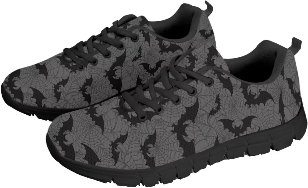 Wanyint Lightweight Sneakers for Running Walking Lace Up Black Sole Shoes