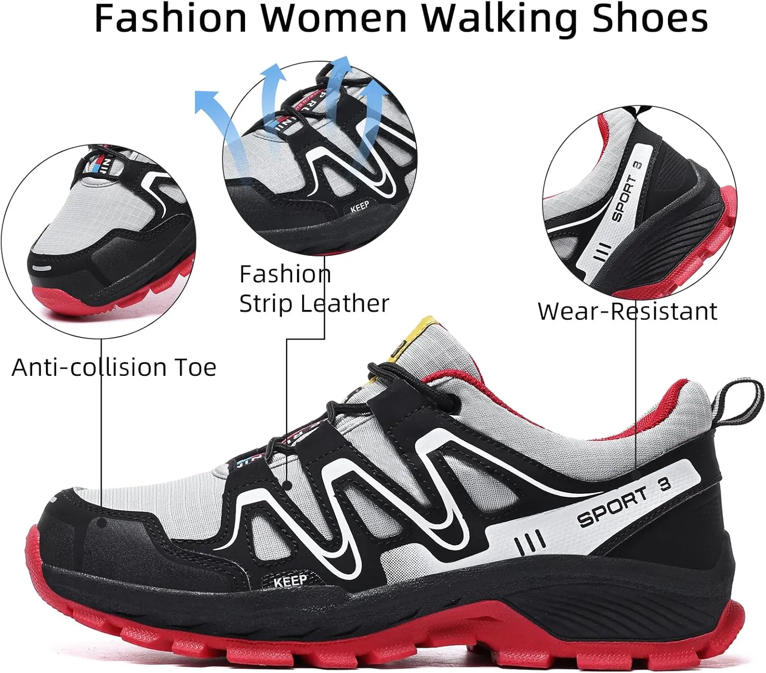 Waterproof Hiking Shoes Women Comfortable Lightweight Non-Slip Trekking Boots Fashion Walking Shoes for Women Tennis Outdoor Sneakers