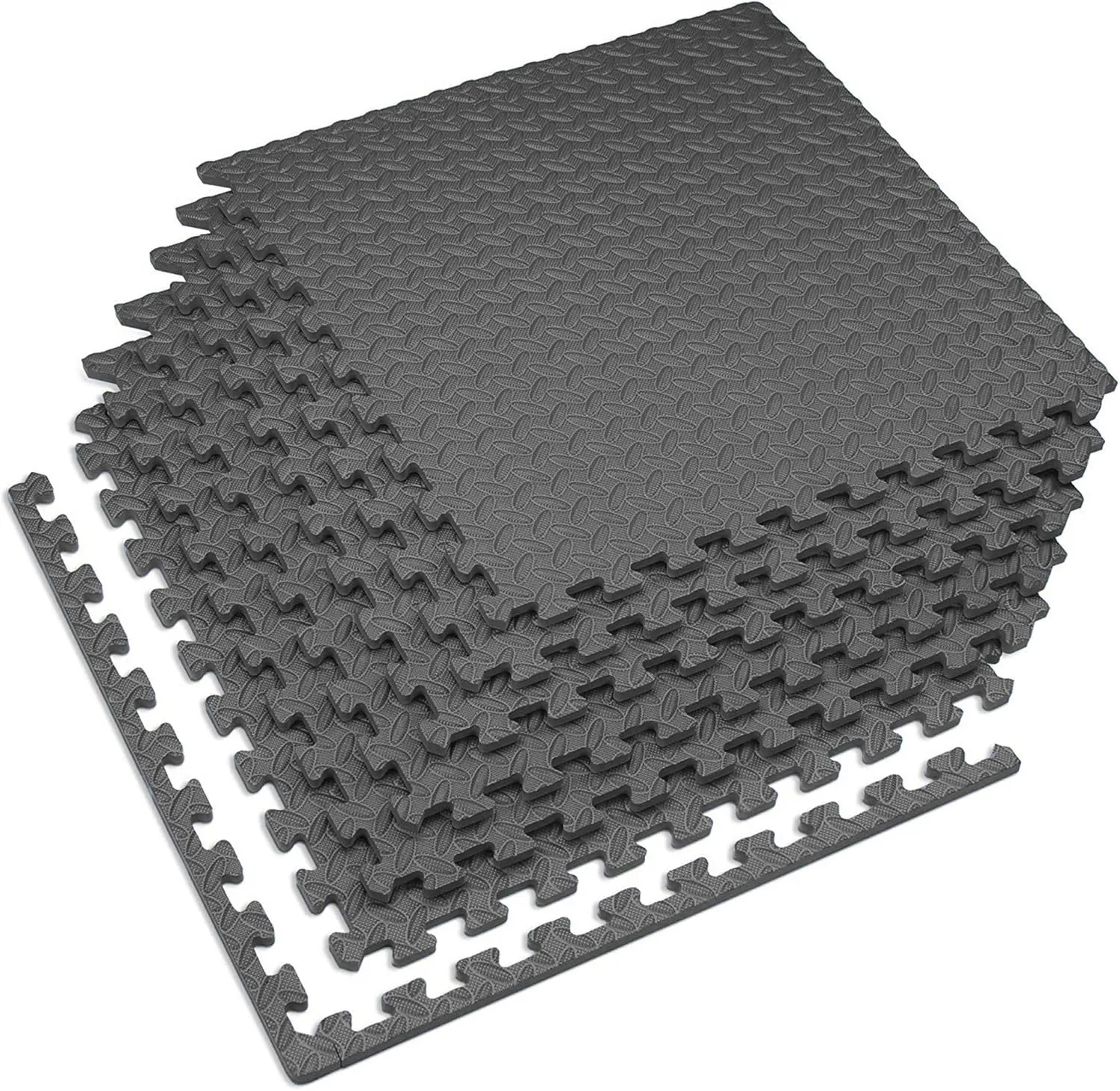 We Sell Mats 1/2 Inch Interlocking EVA Foam Personal Fitness Mat, Diamond Plate Exercise Mats for Indoor Workout, 24 in x 24 in