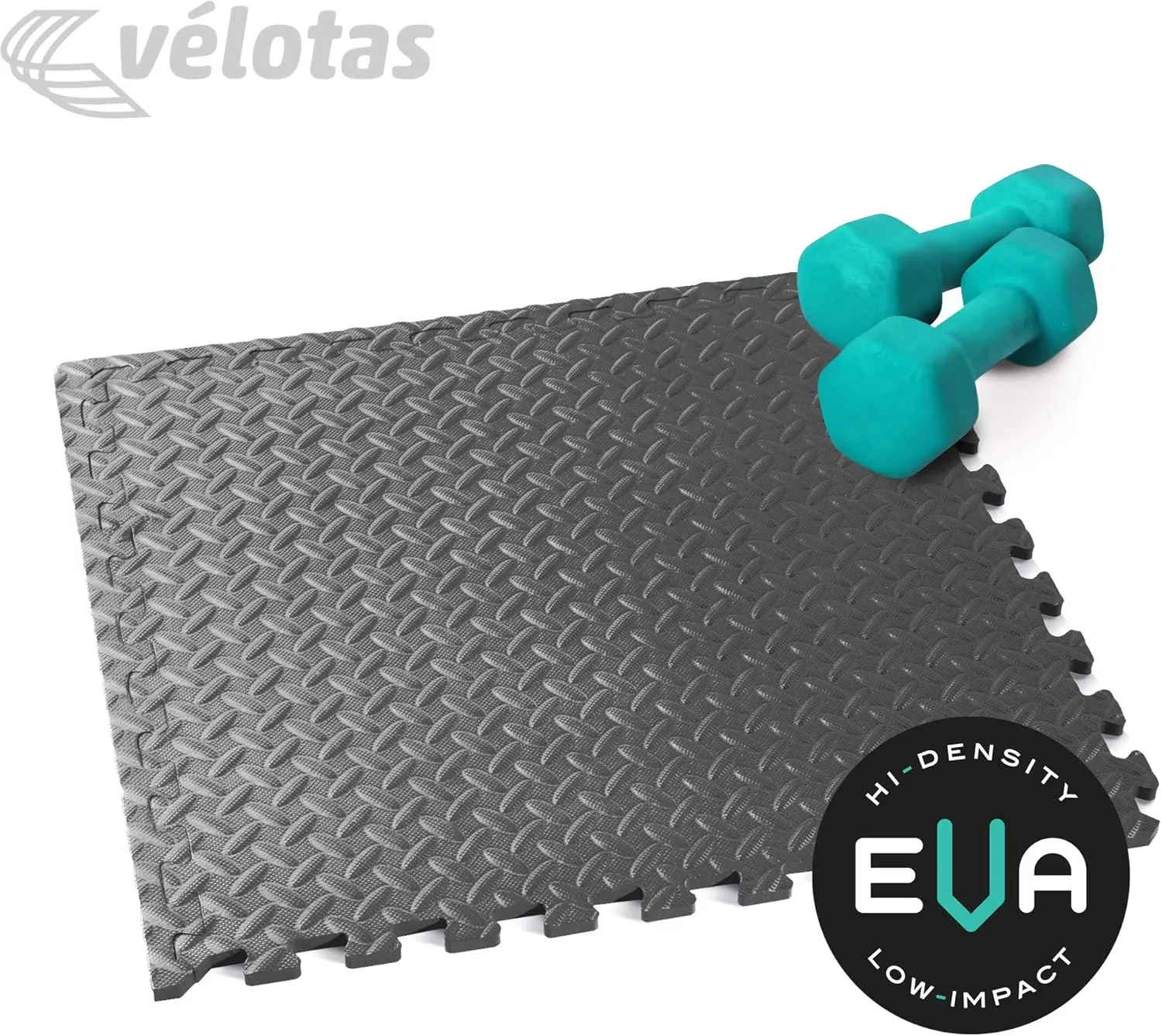 We Sell Mats 1/2 Inch Interlocking EVA Foam Personal Fitness Mat, Diamond Plate Exercise Mats for Indoor Workout, 24 in x 24 in