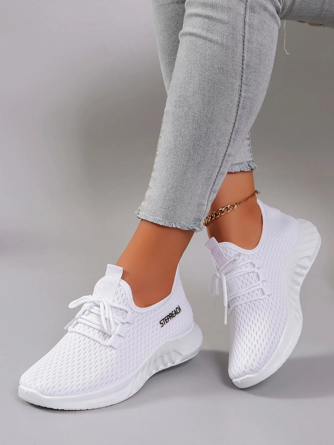White Casual Lightweight Sneakers